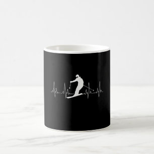 Heartbeat Skiing Gift For Skiers Coffee Mug