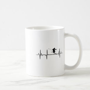 Heartbeat Skiing Ski Instructor Pulse Line Coffee Mug