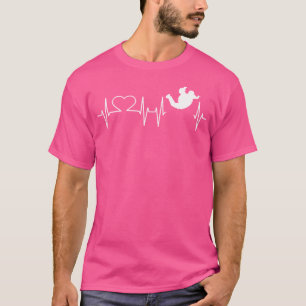 Heartbeat Skydiving Parachuting Skydive T-Shirt