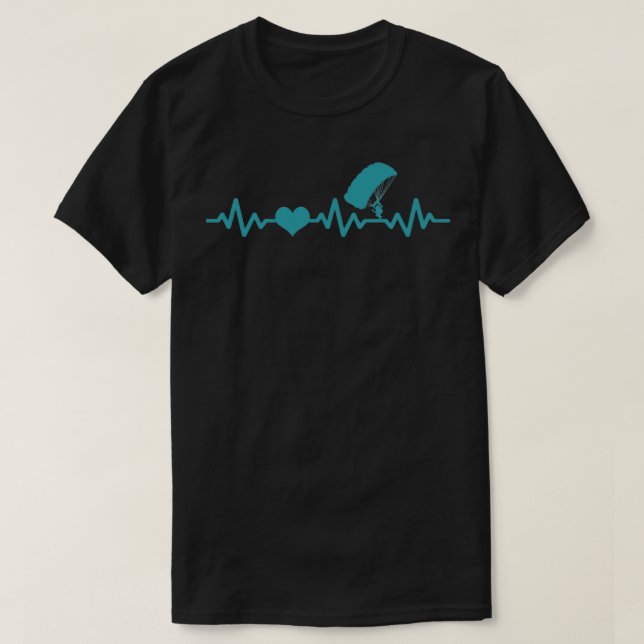 Heartbeat skydiving parachuting T-Shirt (Design Front)