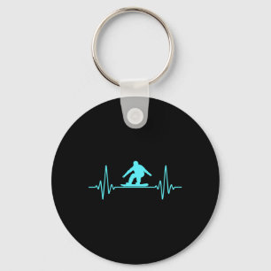 Heartbeat Snowboarding Snowboard Mountain Winter  Key Ring