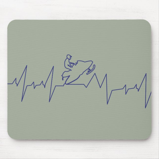 Heartbeat-Snowmobile Mouse Mat (Front)