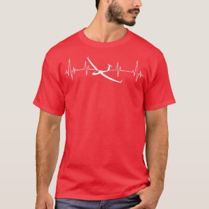 Heartbeat Soaring Heartbeat Glider Thermal Pilot   T-Shirt