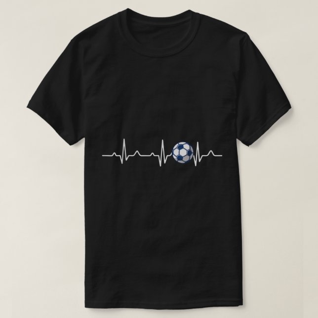Heartbeat Soccer Lover Gift  T-Shirt (Design Front)
