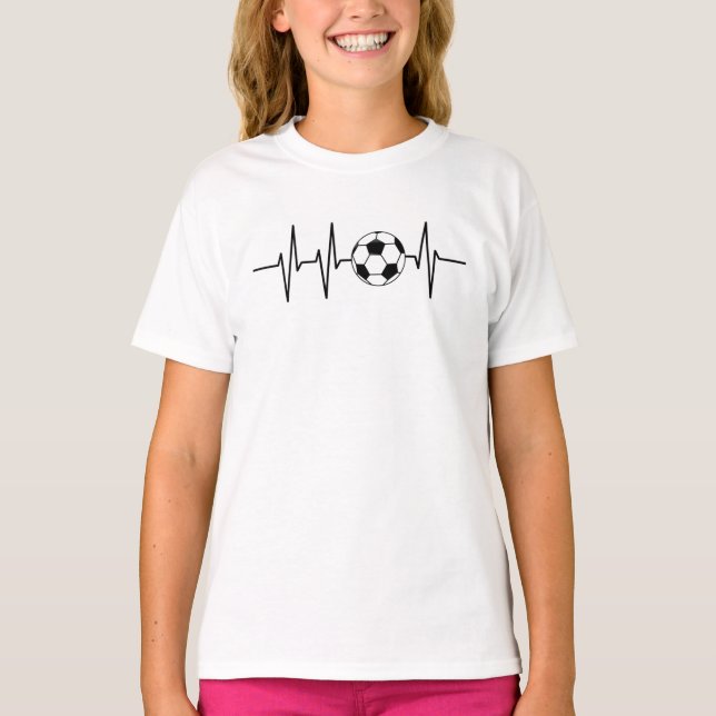 Heartbeat Soccer | Soccer Ball Fan | Football  T-Shirt (Front)