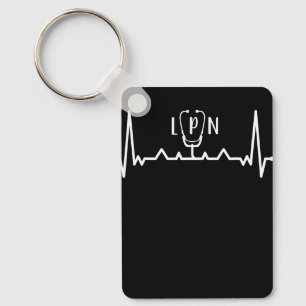 Heartbeat Stethoscope Lpn Licensed Practical Nurse Key Ring