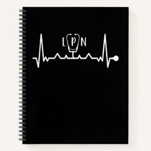 Heartbeat Stethoscope Lpn Licensed Practical Nurse Notebook