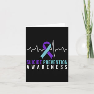 Heartbeat Suicide Prevention Awareness Pink And Te Card