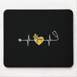 Heartbeat Taco Sombrero Stethoscope Cinco De Mayo  Mouse Mat