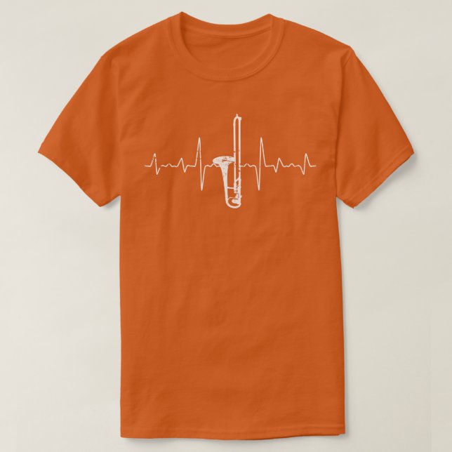 Heartbeat Trombone T-Shirt (Design Front)