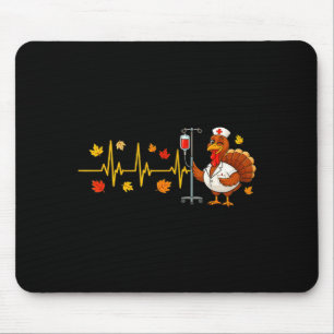 Heartbeat Turkey Funny Nurse Thanksgiving Fall Des Mouse Mat