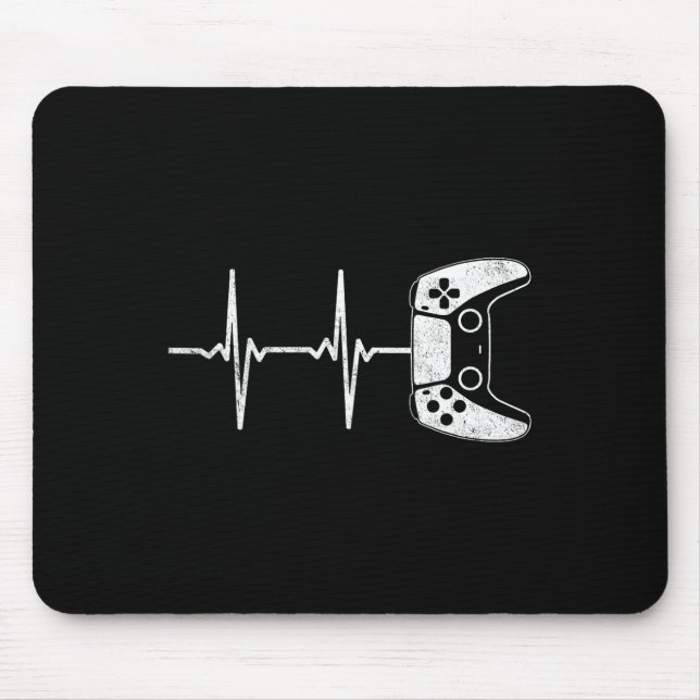 Heartbeat Video Games Gaming Boys Teens Men  Mouse Mat (Front)
