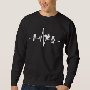 Heartbeat Weightlifting Bodybuilding Fitness Gym W Sweatshirt
