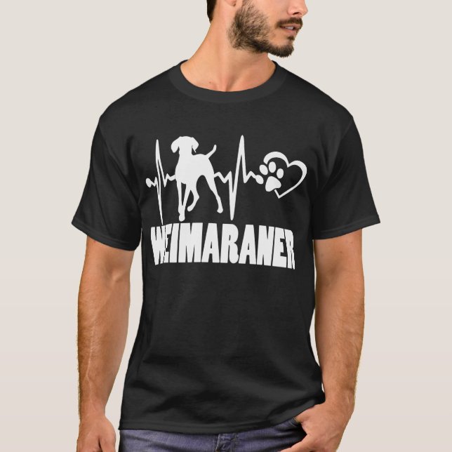 Heartbeat - Weimaraner - Dog Best Friend T-Shirt (Front)
