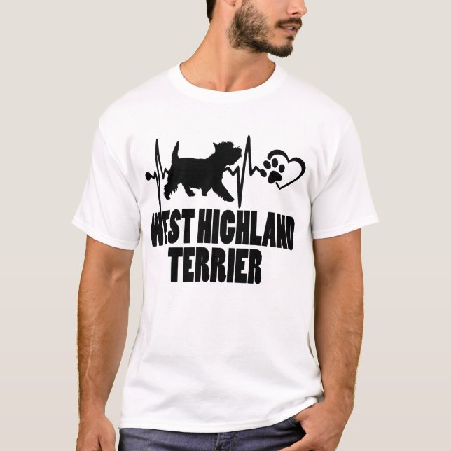 Heartbeat - West Highland Terrier Dog Best Friend T-Shirt (Front)