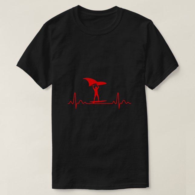 Heartbeat Wing Foiling Surfing Surfer Gift Idea T-Shirt (Design Front)