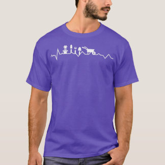 Heartbeat with Wheelbarrow and Flowers - Florist T-Shirt