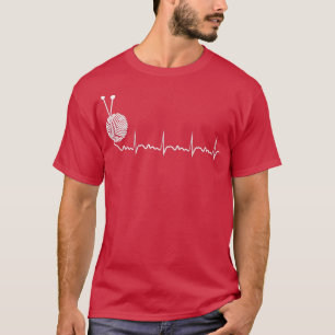 Heartbeat Yarn Knitting Gift Yarn Knitter  T-Shirt