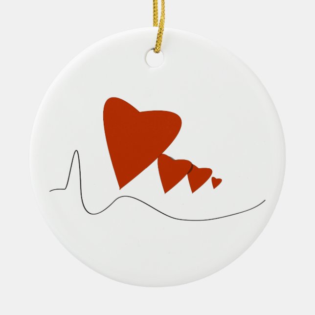 Heartbeats - Ornament - Customisable (Front)