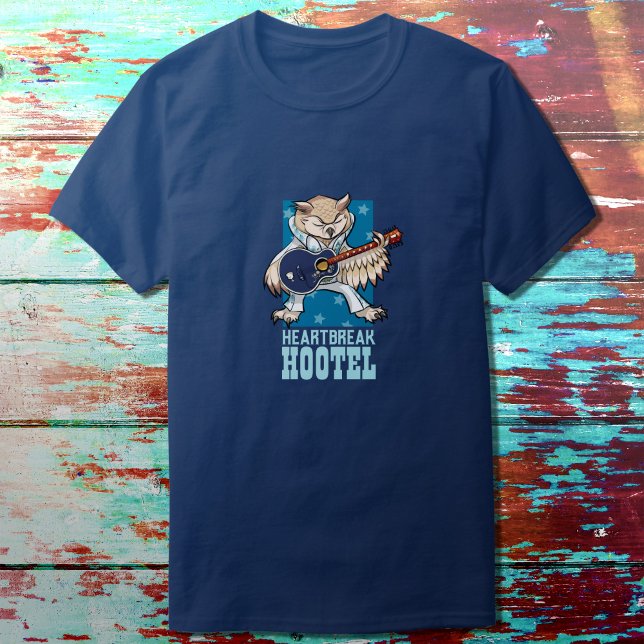Heartbreak Hootel Funny Rock Star Owl Cartoon T-Shirt (Creator Uploaded)