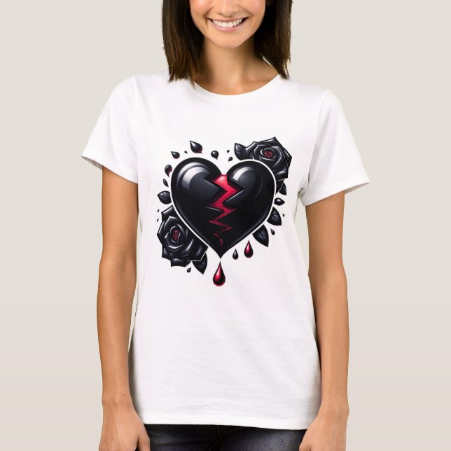 Heartbreak in Black and Red T-Shirt (Front)