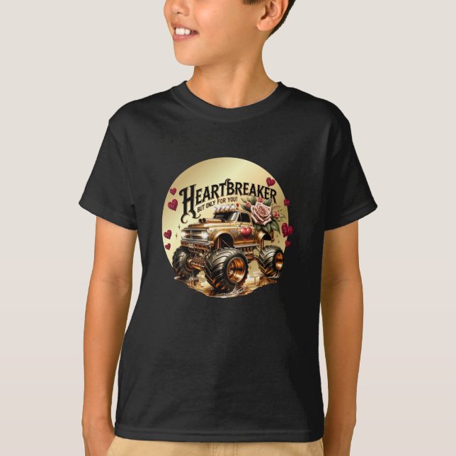 Heartbreaker Golden Monster Truck  T-Shirt (Front)