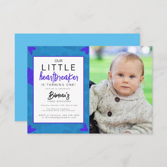 Heartbreaker Kids Photo Birthday Party Thank You (Front/Back)