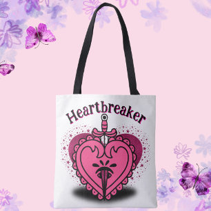 Heartbreaker Pink Heart Custom  Tote Bag