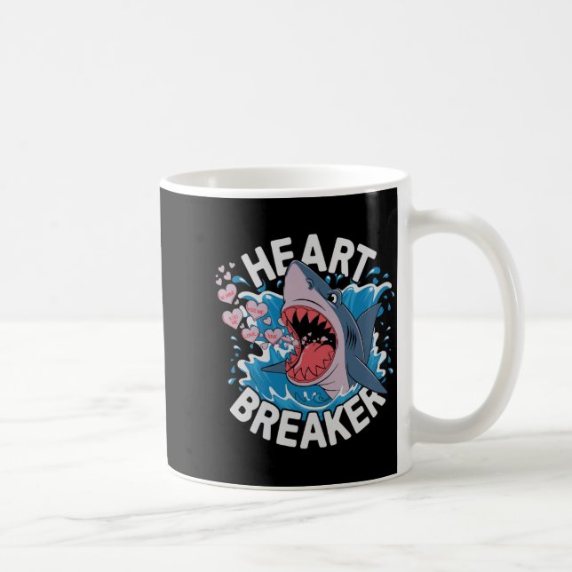 Heartbreaker Shark Cute Funny Love Design For Vale Coffee Mug (Right)