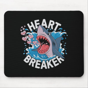 Heartbreaker Shark Cute Funny Love Design For Vale Mouse Mat