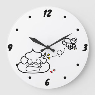 Heartbroken Poop - Brootsch the PooPoo Large Clock