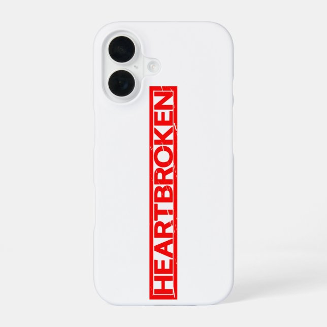 Heartbroken Stamp iPhone 16 Case (Back)