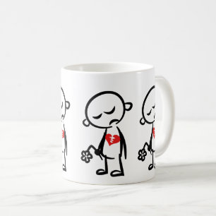 Heartbroken Stick Man in Sadness Coffee Mug