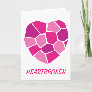 Heartbroken Valentine card with broken heart image