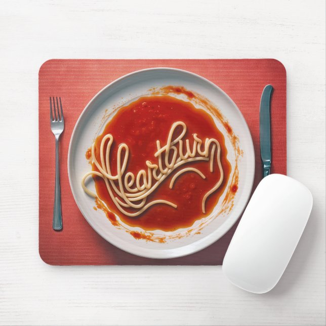 Heartburn Spaghetti Dinner Mouse Mat (With Mouse)