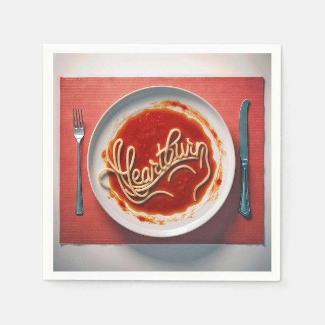 Heartburn Spaghetti Dinner Napkin (Front)