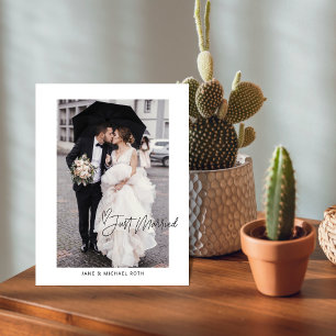 Hearted Just Married Elopement/Wedding Announcemen Announcement Postcard