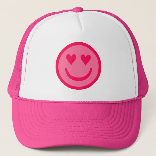 Hearteyes Happy Face Trucker Hat (Front)