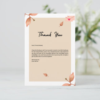 Heartfelt Appreciation: Birthday Thank You Card"
