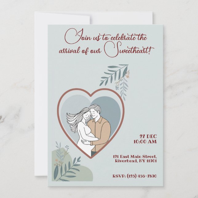 Heartfelt Baby Shower Card with Expecting Parents (Front)