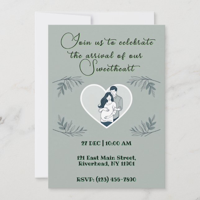 Heartfelt Baby Shower Card with Expecting Parents (Front)