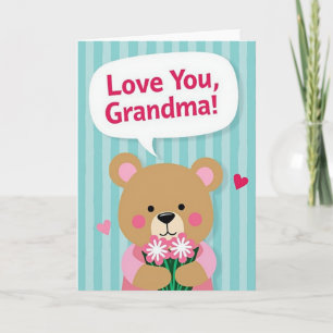 Heartfelt Bear Grandma Love You Card