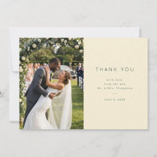 Heartfelt Beige Elegant Photo Thank You Card