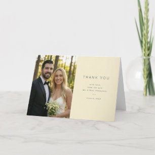 Heartfelt Beige Minimalist Photo Thank You Card