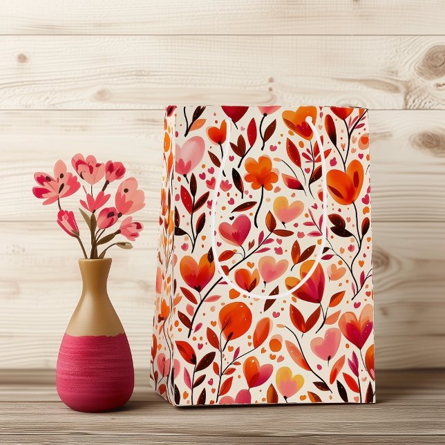 Heartfelt Blooms: Valentine's Day Medium Gift Bag (Creator Uploaded)