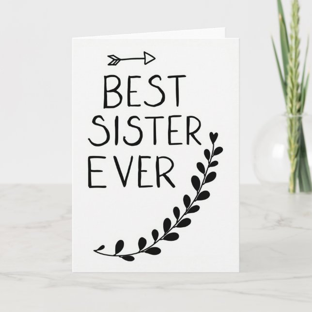 Heartfelt Botanical Sister Card (Front)