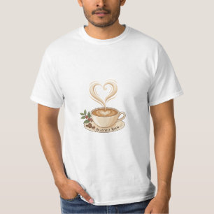 Heartfelt Brew Coffee Heart Art T-Shirt