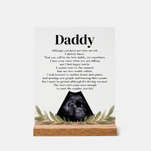 Heartfelt Bump Poem for Daddy Ultrasonography Acrylic Sign