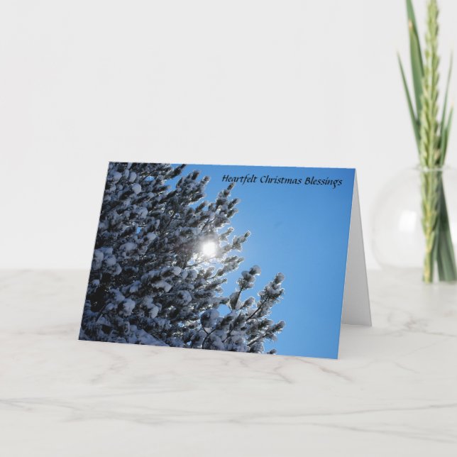 Heartfelt Christmas Blessings Holiday Card (Front)