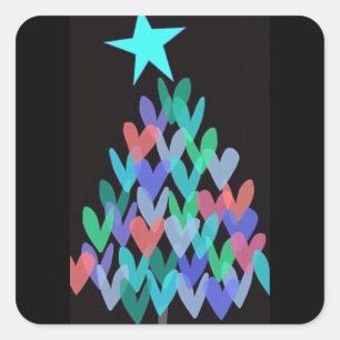 **HEARTFELT CHRISTMAS TREE** CHRISTMAS SQUARE STICKER